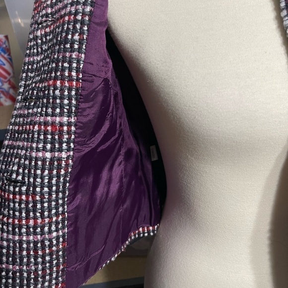 Black Plum White Suit Blazer Lined 2P  (B7) - Picture 6 of 10